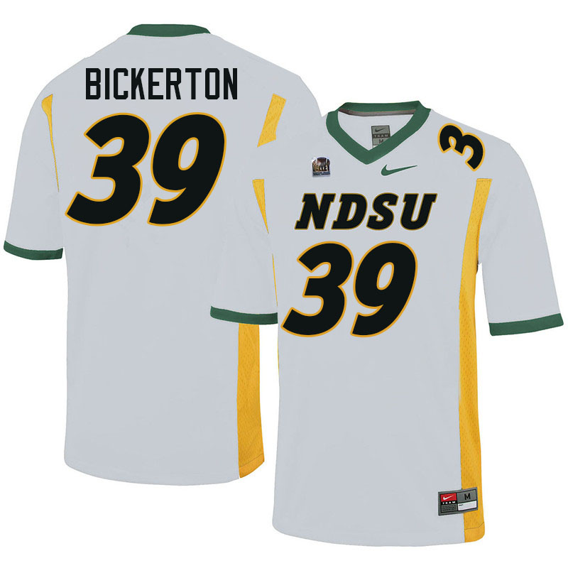North Dakota State Bison #39 Aaron Bickerton College Football Jerseys Stitched-White